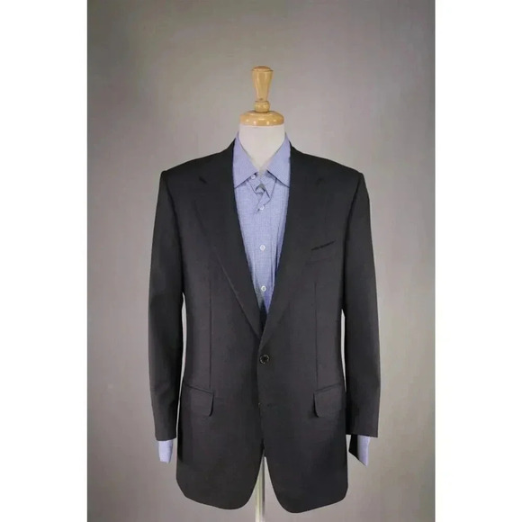 Maus & Hoffman by Ravazzolo Solid Gray 2-Btn Wool Blazer Jacket 40R - Picture 3 of 9